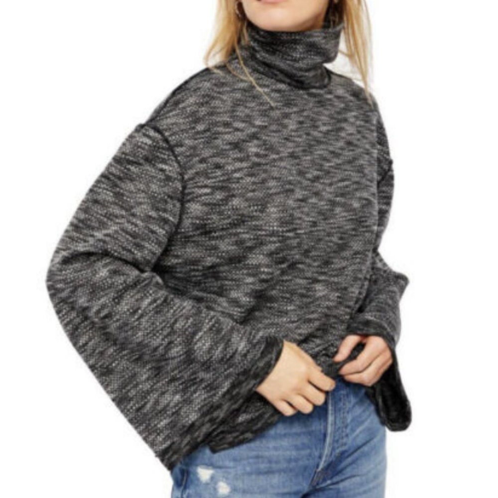 Free People Sunny Days Stretch Cotton Turtleneck Sweater